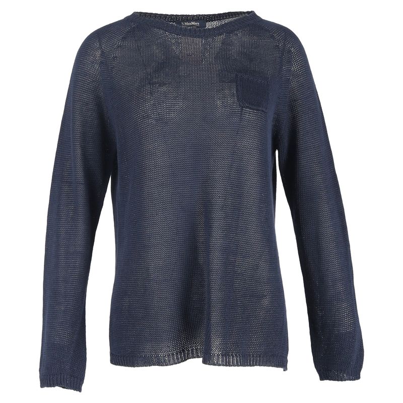 'S Max Mara Sweater In Navy Blue Cotton